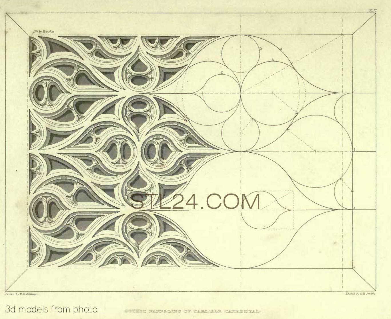Панели резные (CARVED PANEL_0585 -  | 3D model 3DSMAX / OBJ / STL) 3D модель для ЧПУ станка